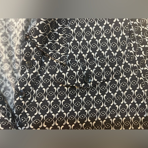 Banana Republic 3/4 Sleeves Black Patterned Dress. Size Medium - Picture 6 of 9